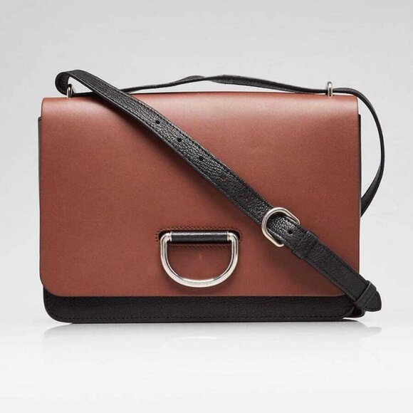 Burberry Brown/Black Leather Medium D-Ring Crossbody Bag - Picture 1 of 12